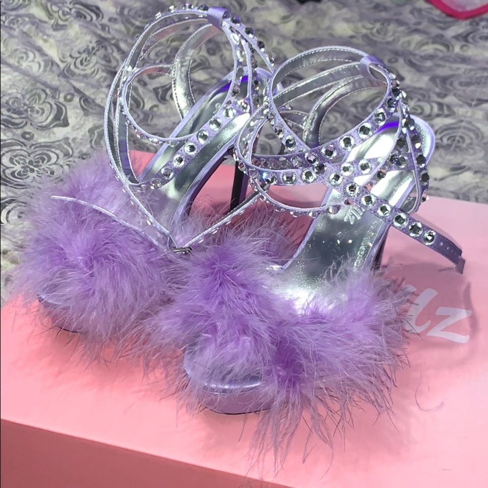 Dollskill Purple Fluffy Heels
